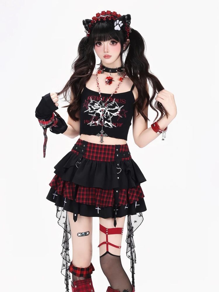 Y2K Punk Gothic Kawaii 3PCS Se - đánh giá và giá Elastic Lace Trim