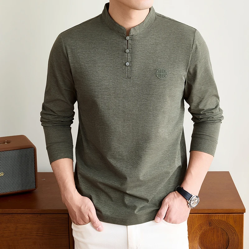 Mens Mandarin Collar Long Slee - đánh giá và giá Embellish Knit
