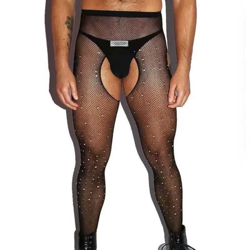 Men Hosiery Open Crotch Fishne - đánh giá và giá Crystal Mesh Fabric