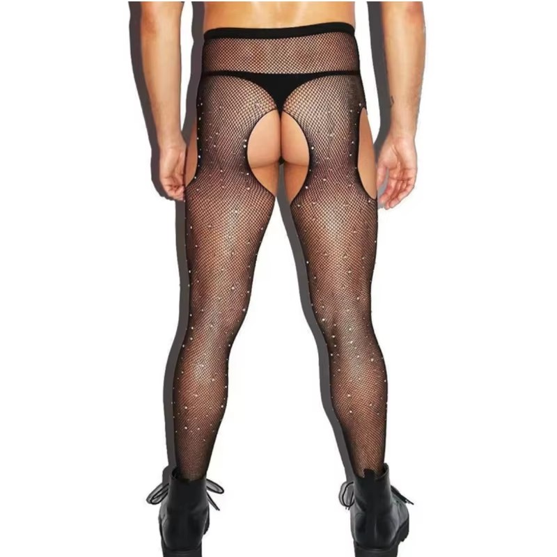 Men Hosiery Open Crotch Fishne - đánh giá và giá Crystal Mesh Fabric
