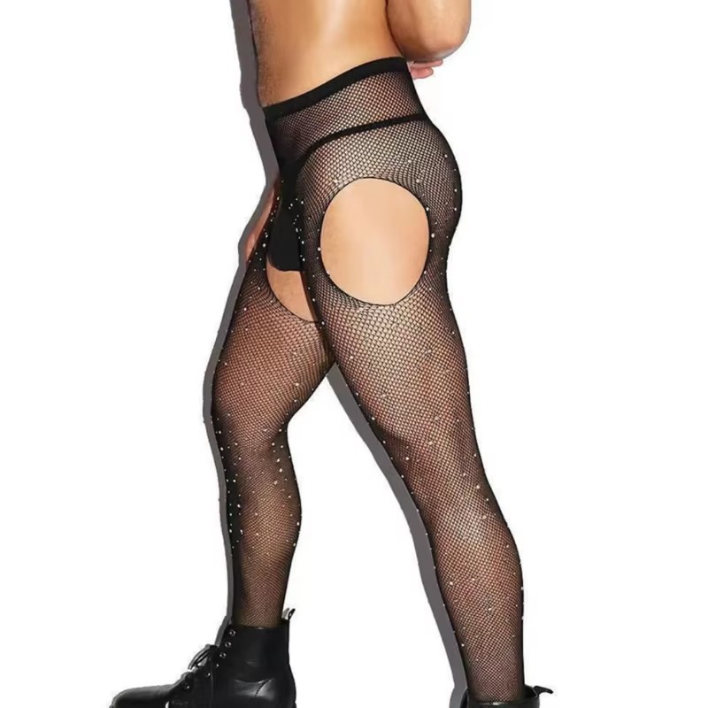 Men Hosiery Open Crotch Fishne - đánh giá và giá Crystal Mesh Fabric