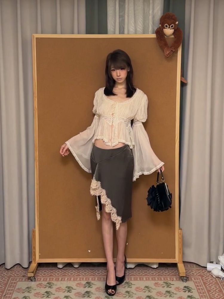 French Elegant 2 Piece Set Wom - đánh giá và giá Elastic Lace Trim