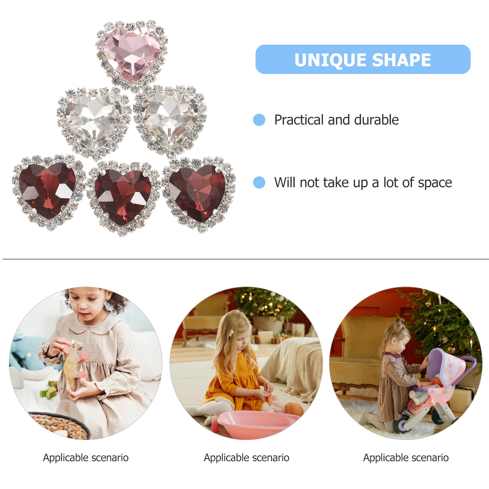 30Pcs Heart Sewing Rhinestone  - đánh giá và giá Embellishment Glue Craft
